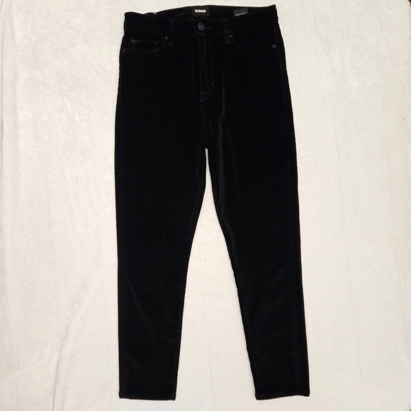Hudson Barbara High Waist Ankle Skinny in Black Velvet - Picture 3 of 9